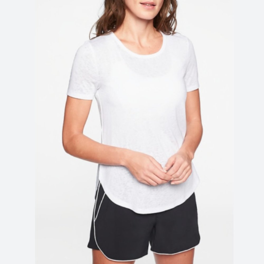 Athleta Stratus Tee Breezy White Large